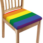 LGBT Pride Rainbow Striped Print Chair Cushion Cover