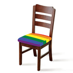 LGBT Pride Rainbow Striped Print Chair Cushion Cover