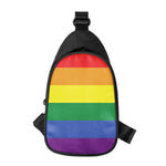 LGBT Pride Rainbow Striped Print Chest Bag