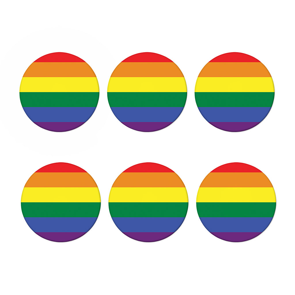 LGBT Pride Rainbow Striped Print Coaster Set