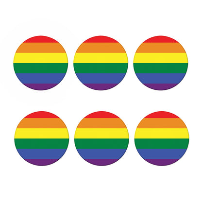 LGBT Pride Rainbow Striped Print Coaster Set