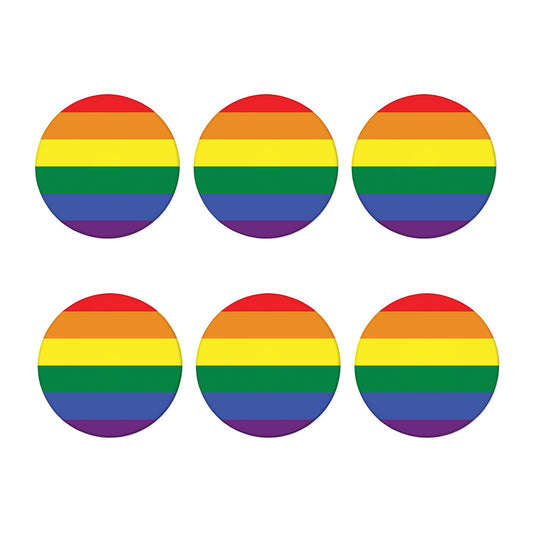 LGBT Pride Rainbow Striped Print Coaster Set