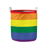 LGBT Pride Rainbow Striped Print Collapsible Laundry Basket