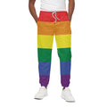LGBT Pride Rainbow Striped Print Cotton Sweatpants