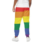 LGBT Pride Rainbow Striped Print Cotton Pants