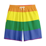 LGBT Pride Rainbow Striped Print Cotton Shorts