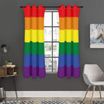 LGBT Pride Rainbow Striped Print Curtain