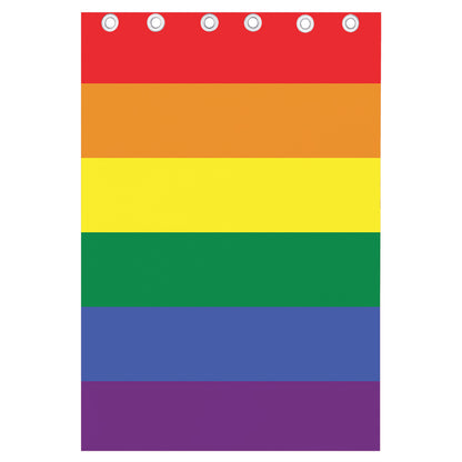 LGBT Pride Rainbow Striped Print Curtain