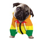 LGBT Pride Rainbow Striped Print Dog Zip Up Hoodie