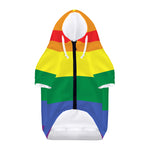 LGBT Pride Rainbow Striped Print Dog Zip Up Hoodie