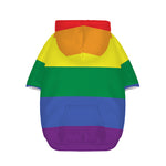 LGBT Pride Rainbow Striped Print Dog Zip Up Hoodie