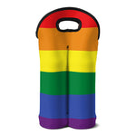 LGBT Pride Rainbow Striped Print Double Neoprene Wine Tote