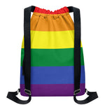 LGBT Pride Rainbow Striped Print Drawstring Backpack