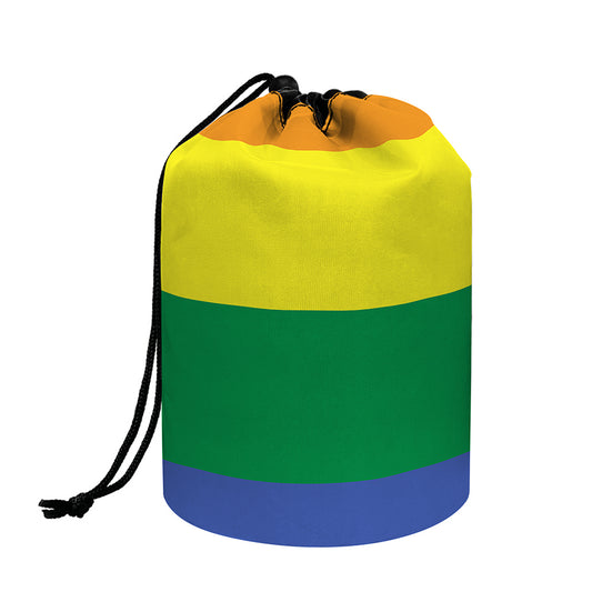 LGBT Pride Rainbow Striped Print Drawstring Makeup Bag
