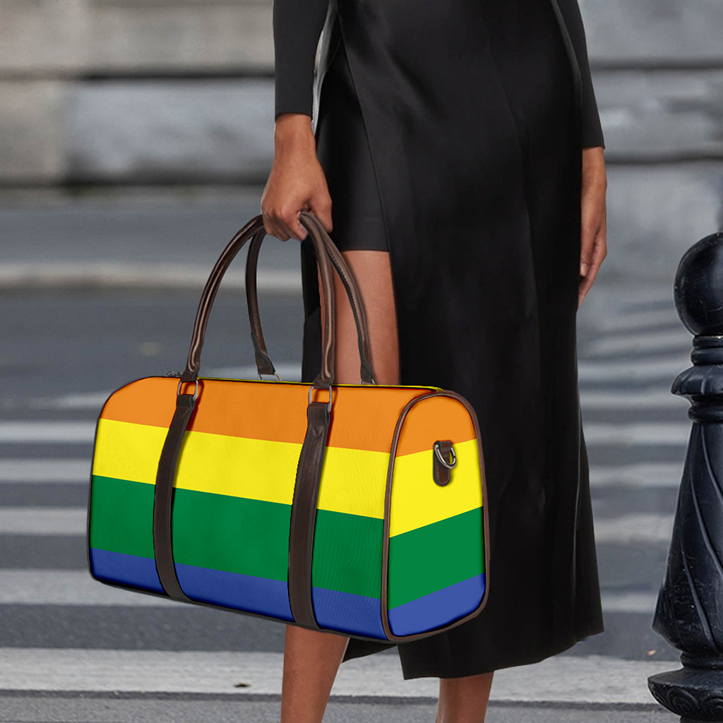 LGBT Pride Rainbow Striped Print Duffle Bag