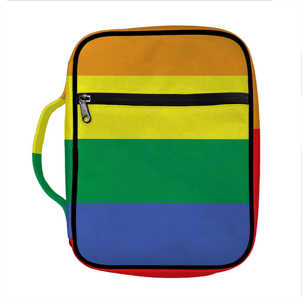 LGBT Pride Rainbow Striped Print Front Pocket Bible Bag