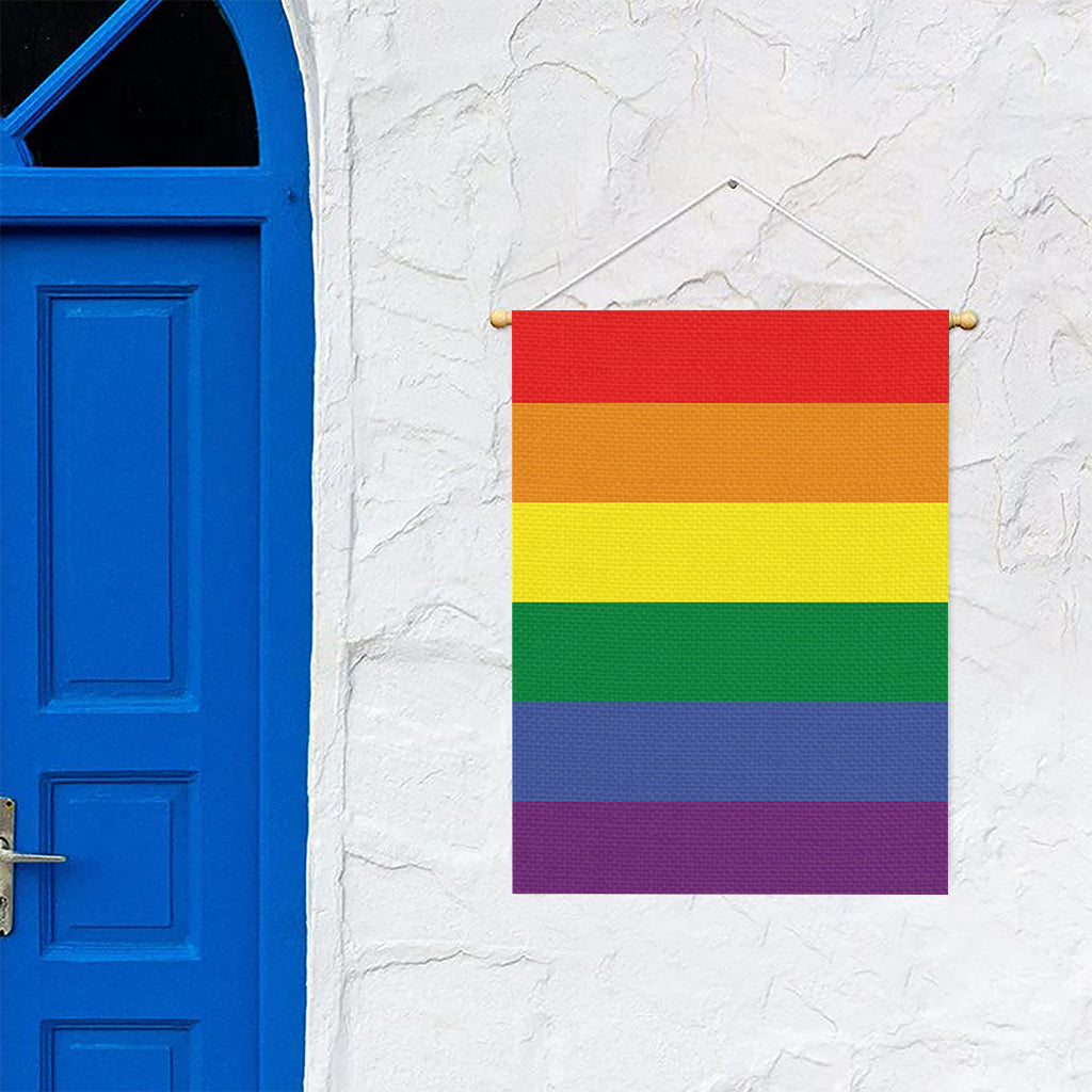 LGBT Pride Rainbow Striped Print Garden Flag