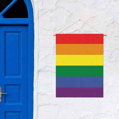 LGBT Pride Rainbow Striped Print Garden Flag