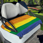 LGBT Pride Rainbow Striped Print Golf Cart Seat Cover
