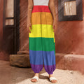 LGBT Pride Rainbow Striped Print Harem Pants