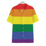 LGBT Pride Rainbow Striped Print Hawaiian Shirt