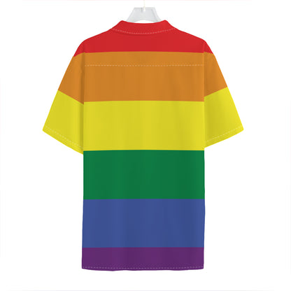 LGBT Pride Rainbow Striped Print Hawaiian Shirt