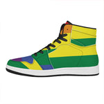 LGBT Pride Rainbow Striped Print High Top Leather Sneakers