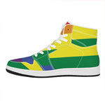LGBT Pride Rainbow Striped Print High Top Leather Sneakers