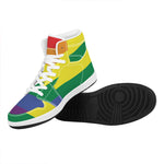 LGBT Pride Rainbow Striped Print High Top Leather Sneakers