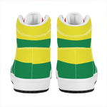 LGBT Pride Rainbow Striped Print High Top Leather Sneakers