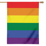 LGBT Pride Rainbow Striped Print House Flag