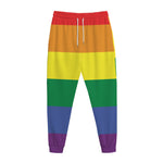 LGBT Pride Rainbow Striped Print Jogger Pants