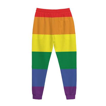 LGBT Pride Rainbow Striped Print Jogger Pants
