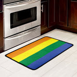 LGBT Pride Rainbow Striped Print Kitchen Mat