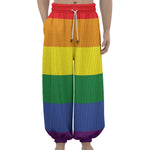 LGBT Pride Rainbow Striped Print Lantern Pants