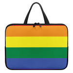 LGBT Pride Rainbow Striped Print Laptop Sleeve With Handle