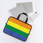 LGBT Pride Rainbow Striped Print Laptop Sleeve With Handle