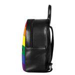 LGBT Pride Rainbow Striped Print Leather Backpack