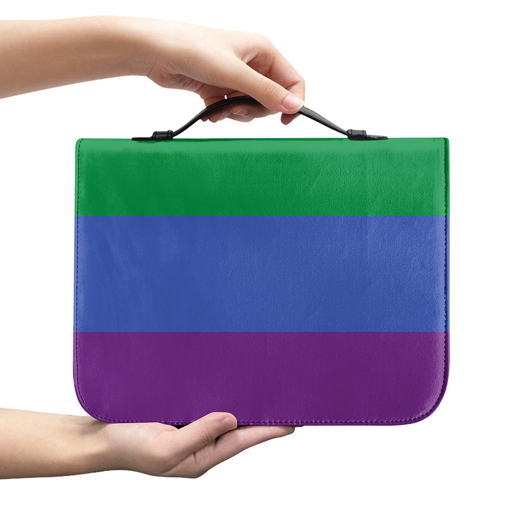 LGBT Pride Rainbow Striped Print Leather Bible Cover