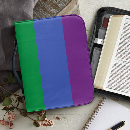 LGBT Pride Rainbow Striped Print Leather Bible Cover