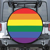 LGBT Pride Rainbow Striped Print Leather Spare Tire Cover