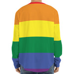 LGBT Pride Rainbow Striped Print Long Sleeve Baseball Jersey