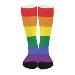 LGBT Pride Rainbow Striped Print Long Socks