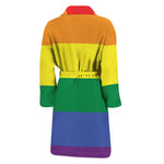 LGBT Pride Rainbow Striped Print Men's Bathrobe
