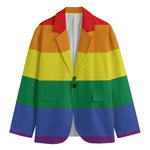 LGBT Pride Rainbow Striped Print Men's Blazer