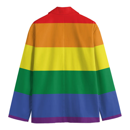 LGBT Pride Rainbow Striped Print Men's Blazer