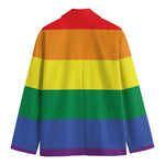 LGBT Pride Rainbow Striped Print Men's Blazer