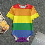 LGBT Pride Rainbow Striped Print Men's Bodysuit