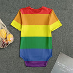 LGBT Pride Rainbow Striped Print Men's Bodysuit