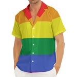 LGBT Pride Rainbow Striped Print Men's Deep V-Neck Shirt